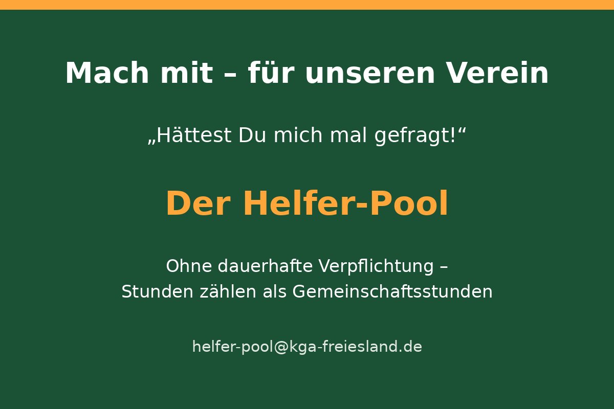 Mach mit – für unseren Verein: Der Helfer-Pool der KGA Freies Land