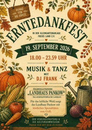 Erntedankfest am 19. September 2026